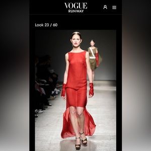 Thimister Runway Red cape dress size 36